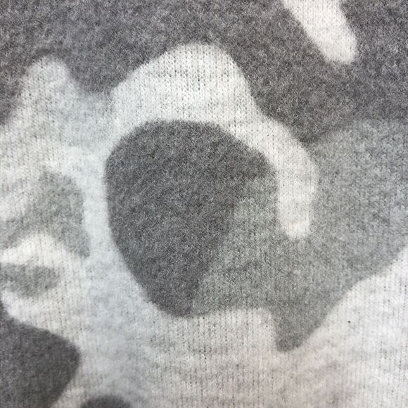 Gray White Camouflage Print Drawstring Hem Pullover Sweatshirt Medium - Picture 6 of 12